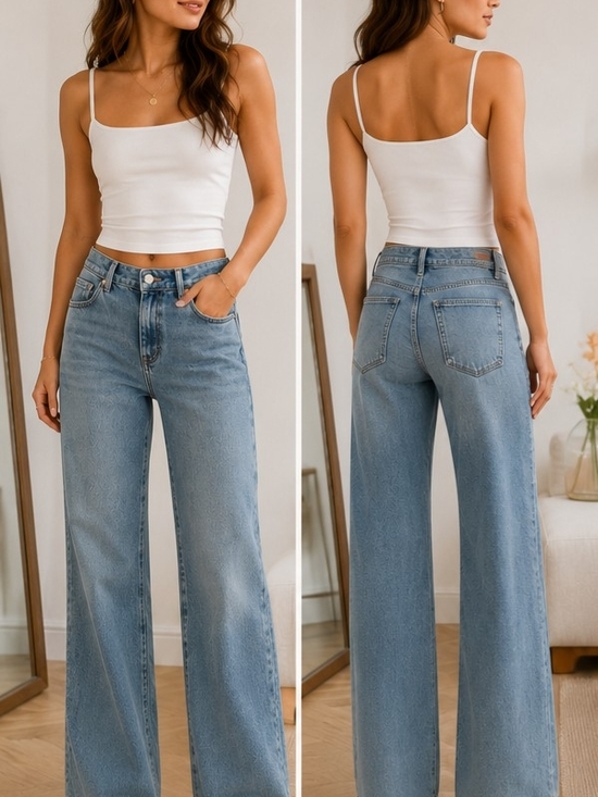 Alice + Olivia Denim - Alice + Olivia Wide Leg Jeans Size 28 Light Wash High Rise